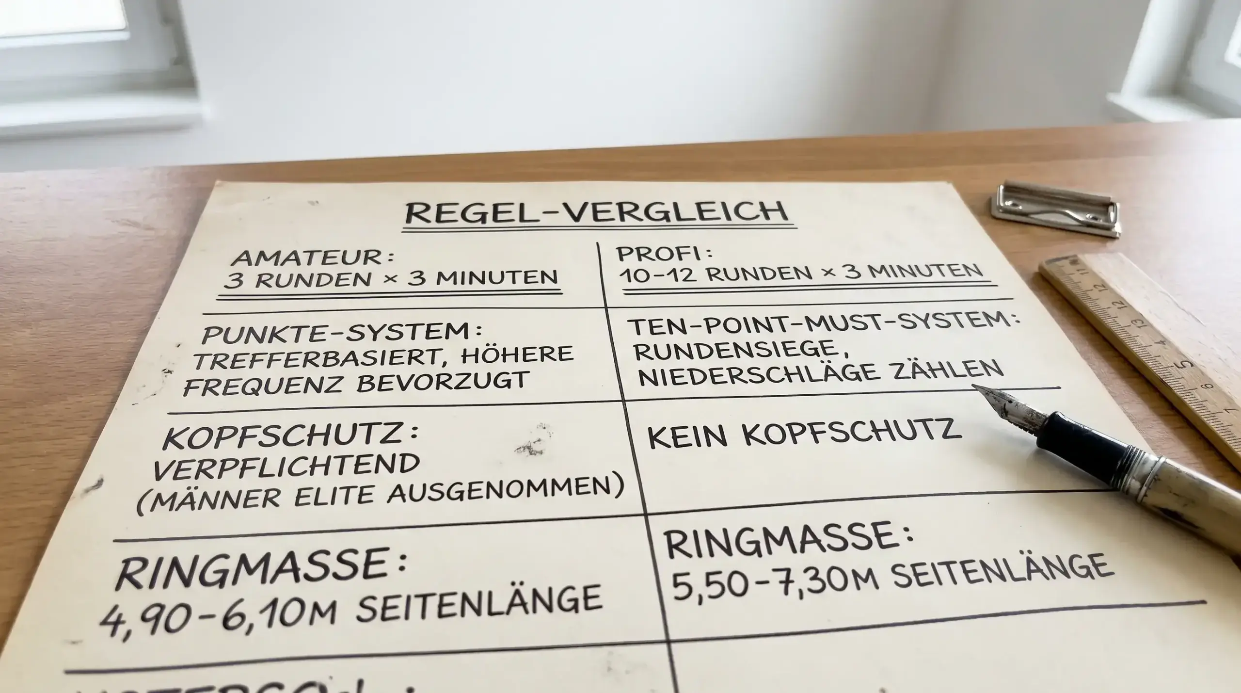 Regelstruktur Amateurboxen vs. Profiboxen – Rundenvergleich und Kampfstruktur für Wetter