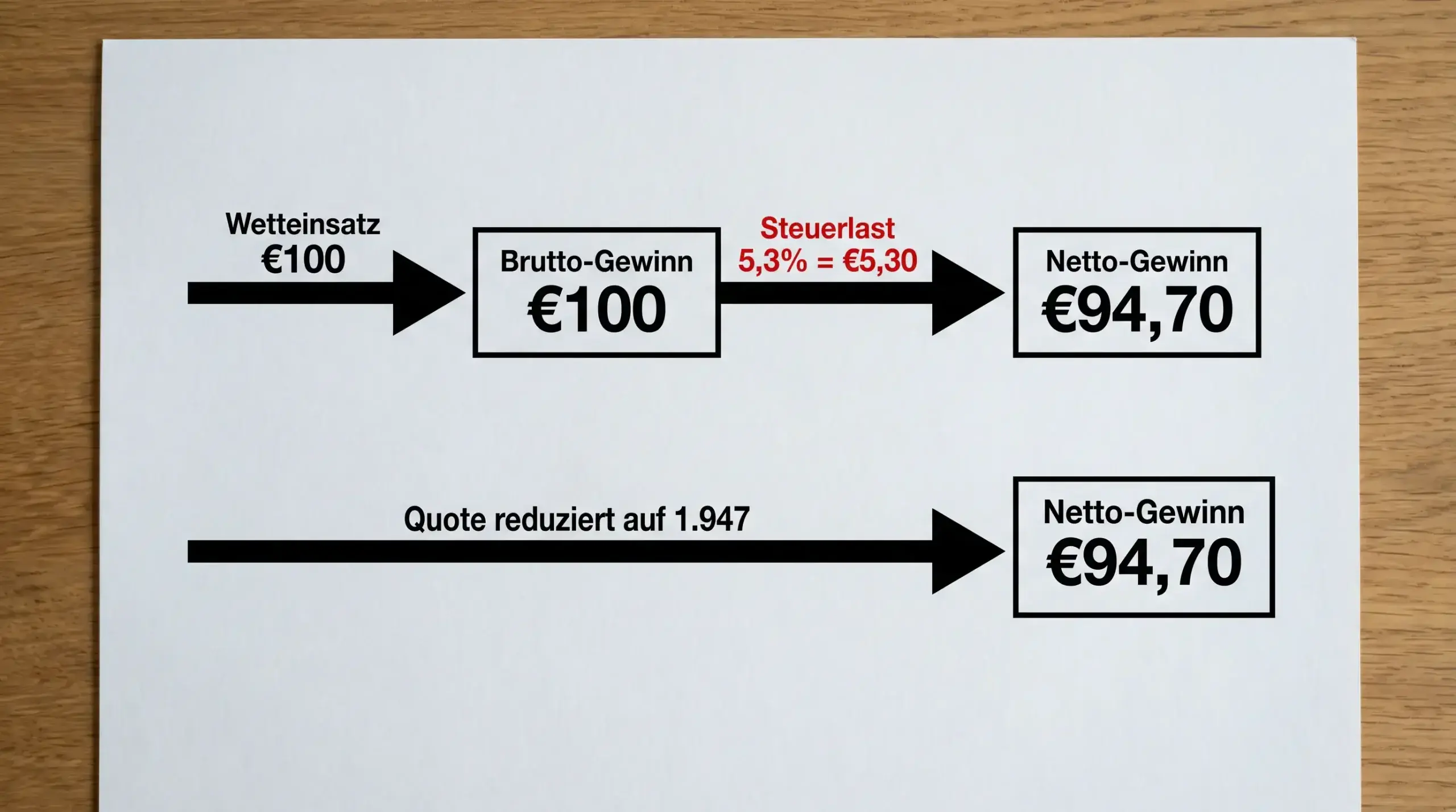 Sportwettensteuer 5,3% beim Boxen: Berechnung der Auswirkung auf Wettquoten und Netto-Gewinn erklärt