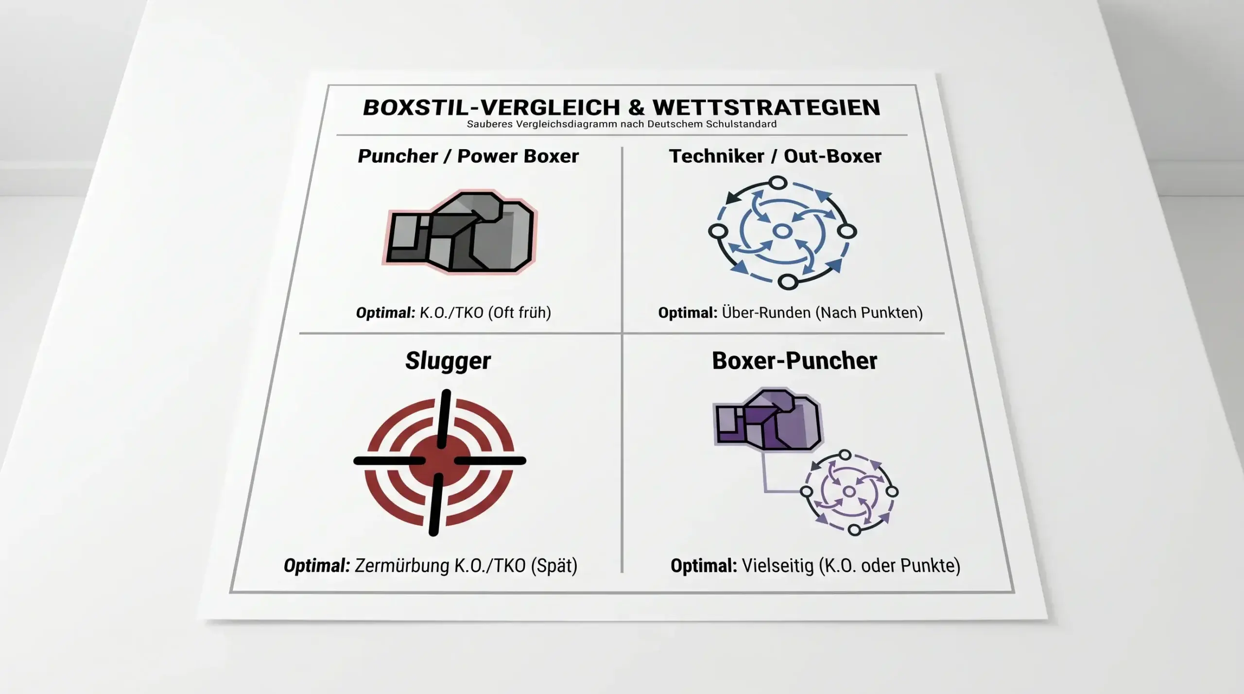 Kampfstilanalyse für Boxwetten: Puncher, Techniker und Boxer-Puncher im Matchup-Vergleich für optimale Wettmarkt-Wahl